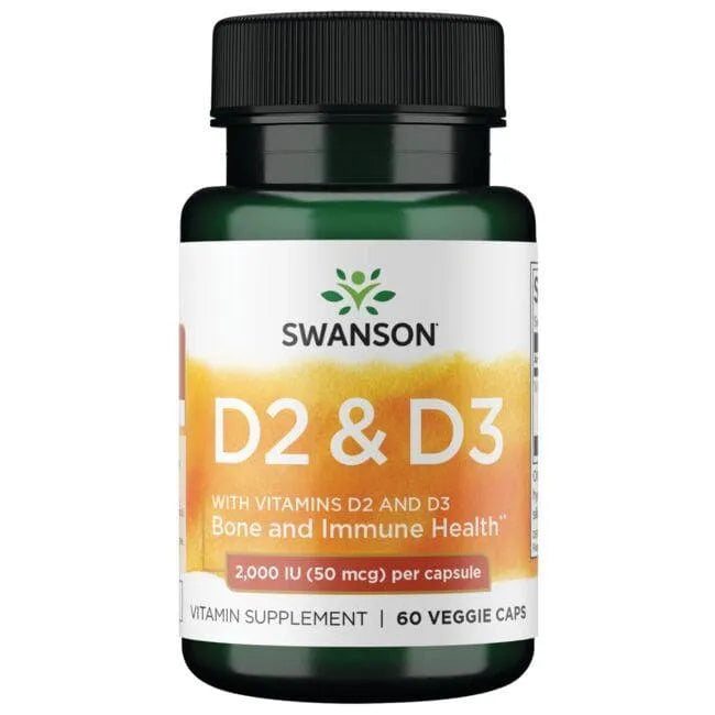 Vitamin D2 and D3 - Kaulams - Imunitetui - 2000 IU - 50 mcg - N60 - Swanson - Papildai