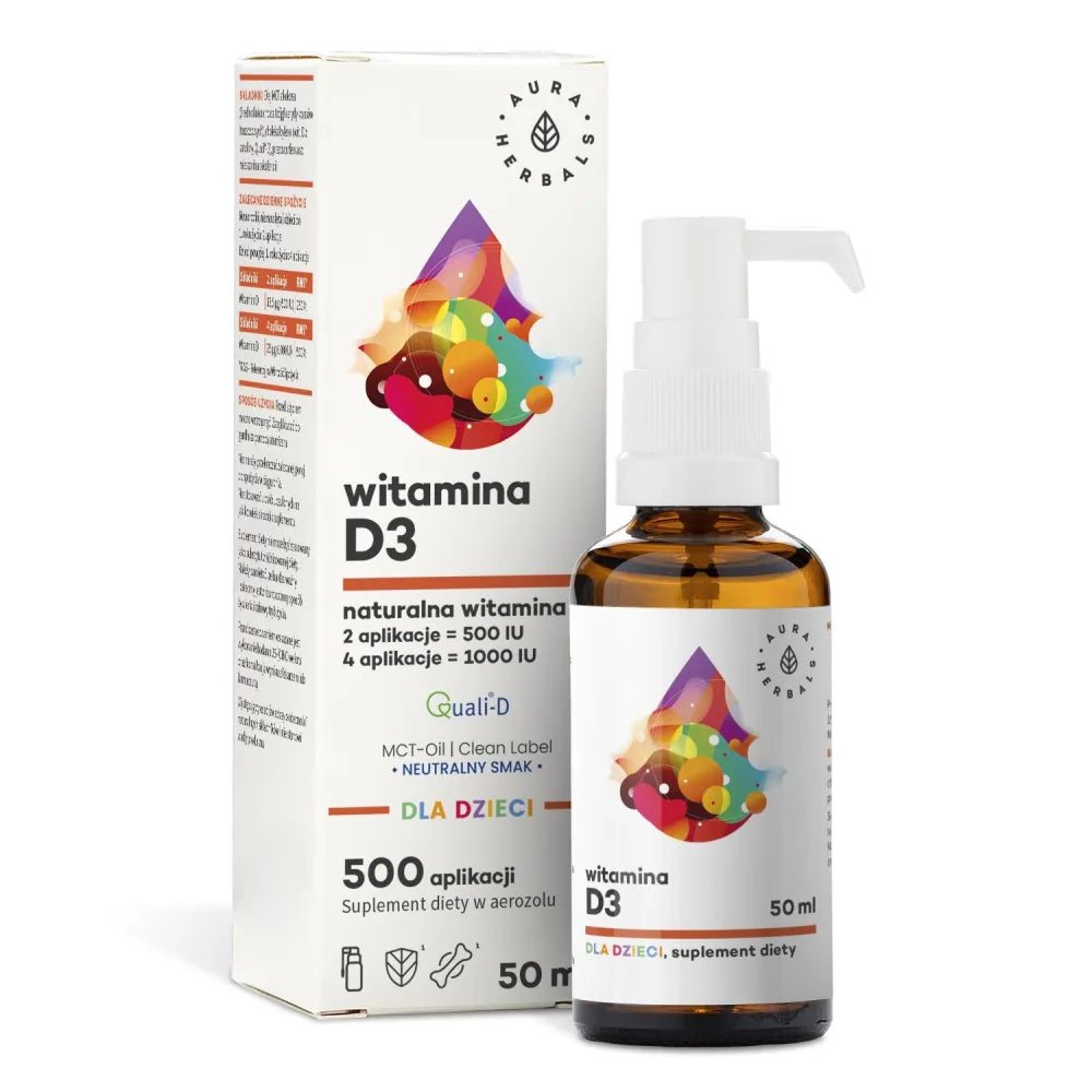 Vitamin D3 for children MCT aerosol 50 ml - AURA HERBALS - Papildai