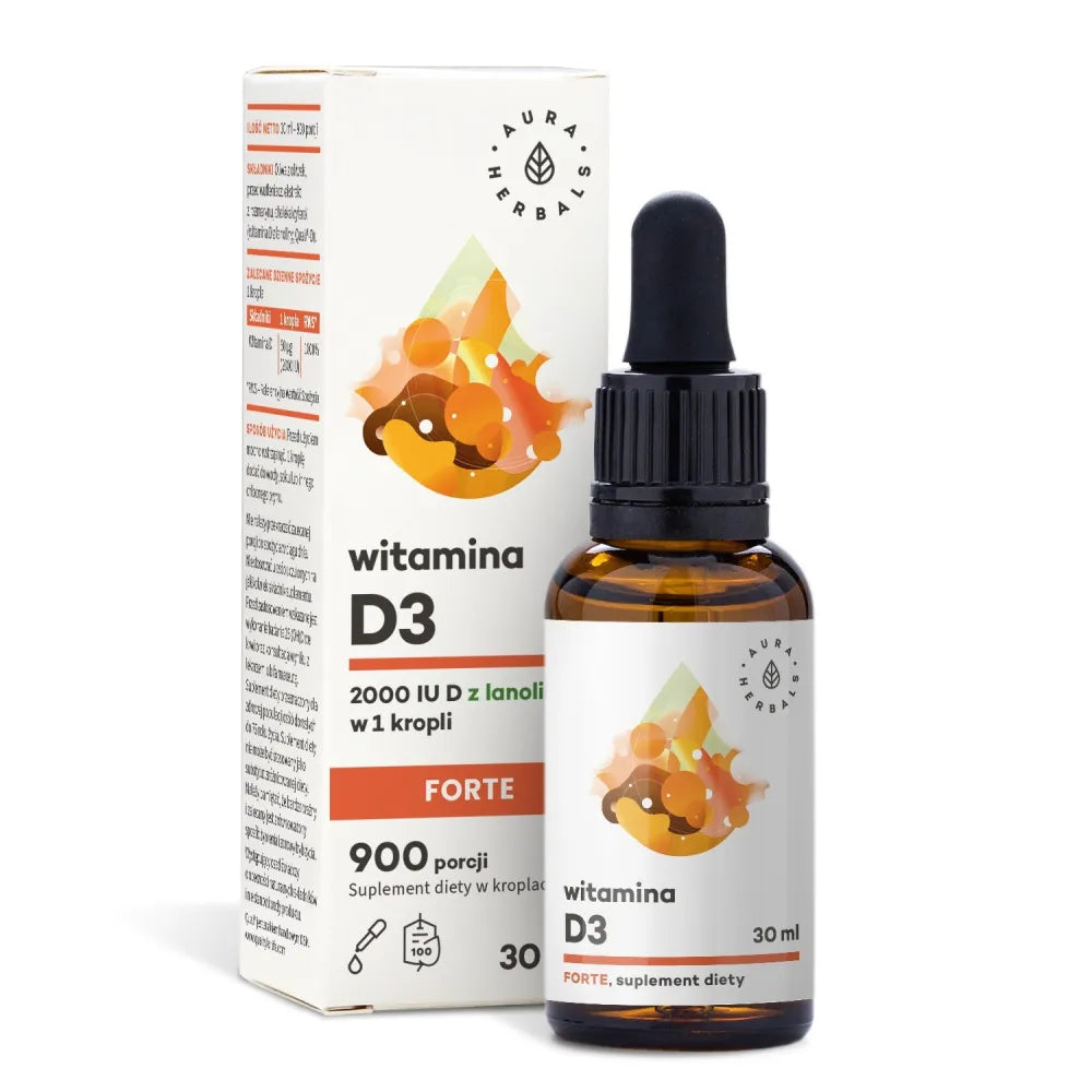 Vitamin D3 Forte 2000 drops 30 ml - AURA HERBALS - Papildai