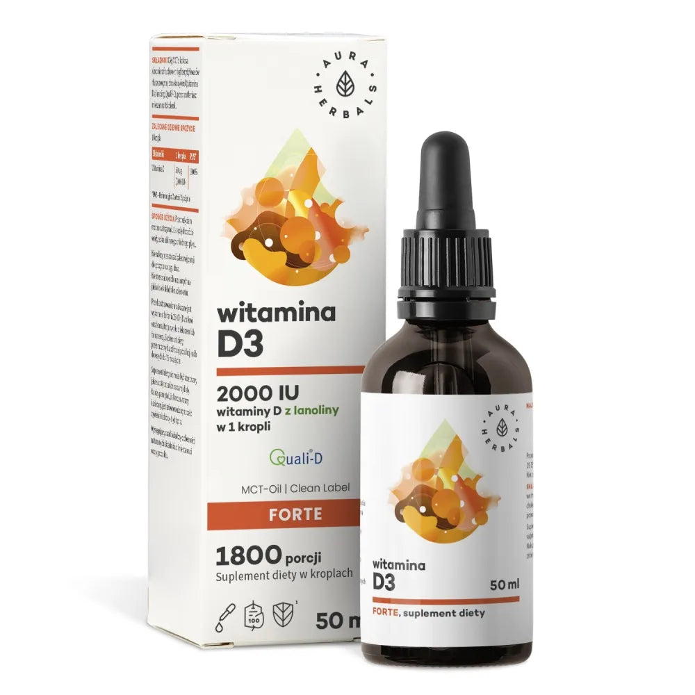 Vitamin D3 Forte 2000 drops 50 ml - AURA HERBALS - Papildai