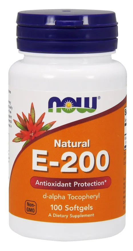 Vitamin E-200 Natural - 100 softgels - NOW Foods - Papildai