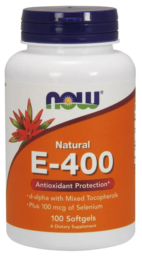 Vitamin E-400 IU with Selenium - 100 softgels - NOW Foods - Papildai