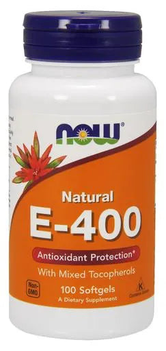 Vitamin E-400 - Natural (Mixed Tocopherols) - 100 softgels - NOW Foods - Papildai