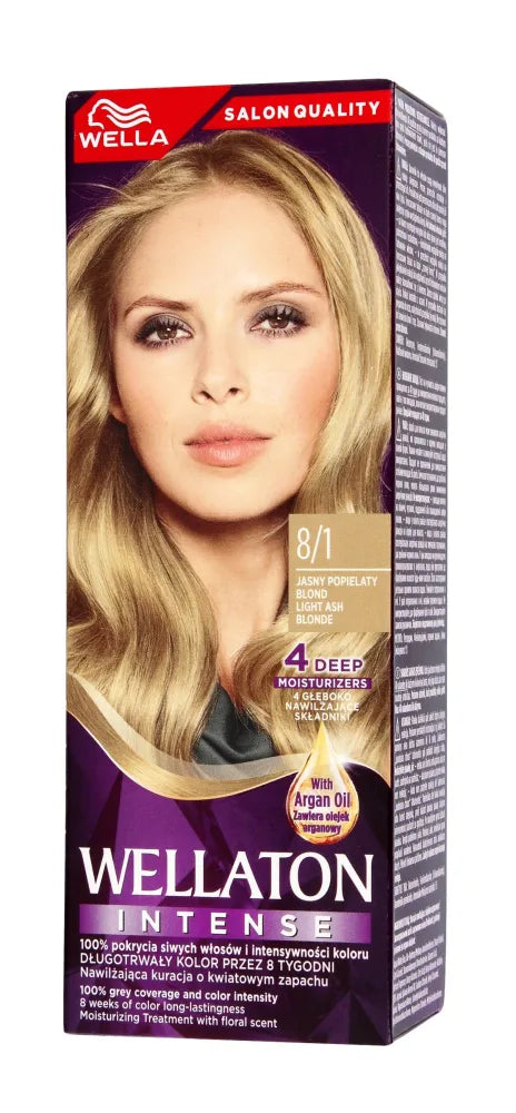 Wella Wellaton Intense Color Cream Nr. 8/1 Šviesus pelenų šviesiaplaukis - 1 vnt. - Kosmetika