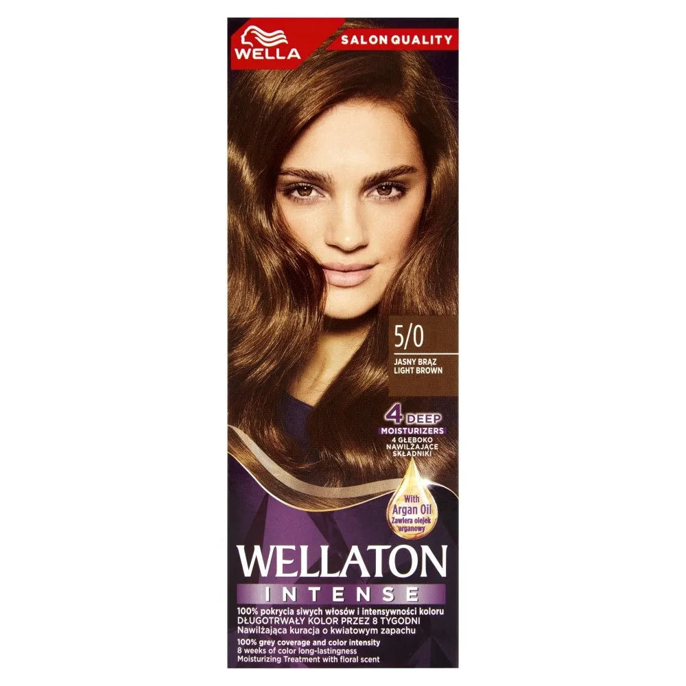 Wella Wellaton Intense Intensyviai dažanti kremas Nr. 5/0 Šviesiai rudas - 1 vnt. - Kosmetika