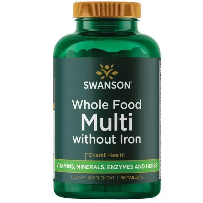 Whole Food Multi without Iron - N90 - Natūralus maistas su vitaminais be geležies - Swanson - Papildai