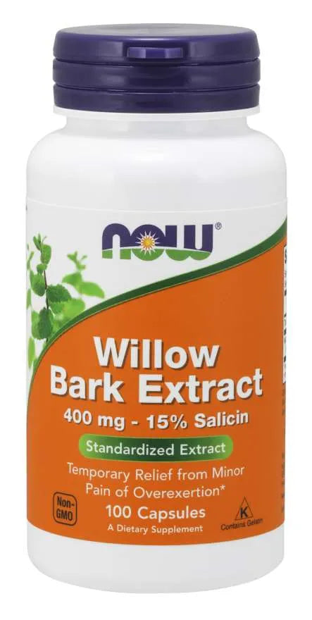Willow Bark Extract 400mg - 100 caps - NOW Foods - Papildai