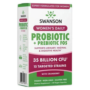Women’s Daily Probiotic + Prebiotic FOS - N60 - Moterims - Probiotikai - Prebiotikai - Swanson - Papildai