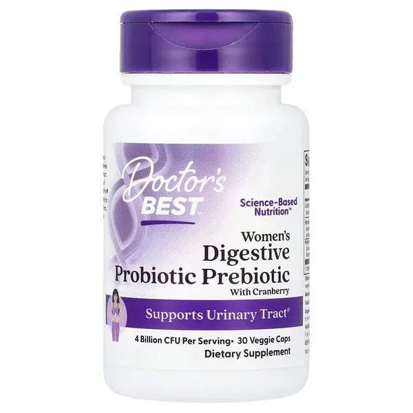 Women’s Digestive Probiotic Prebiotic With Cranberry - 30 vcaps - Doctor’s Best - Papildai