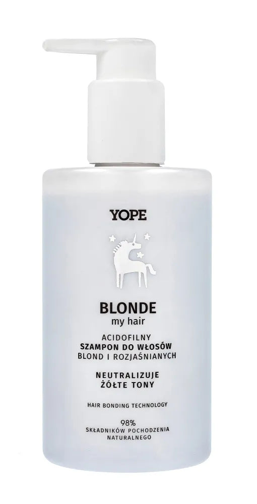 YOPE Blonde My Hair Acidofilny Shampoo skirtas blondiniams ir šviesintiems plaukams - neutralizuoja geltonus atspalvius