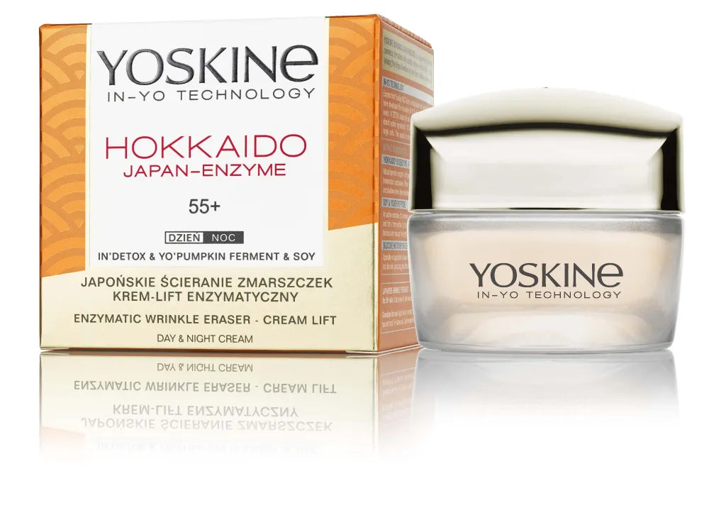 YOSKINE Hokkaido Japan-Enzyme 55+ Kremas nuo raukšlių su peptidais ir moliūgų fermentais 50 ml - Kosmetika
