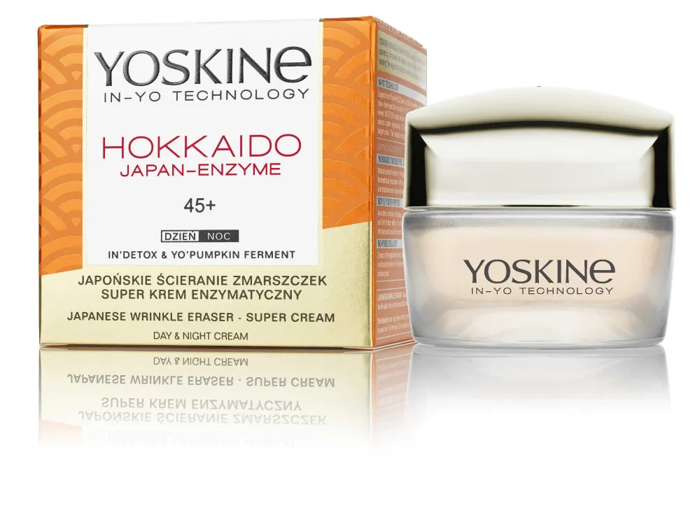 YOSKINE Hokkaido Japonija - Enzimų 45+ Kremas nuo raukšlių su peptidais ir moliūgų enzimais 50 ml - Kosmetika