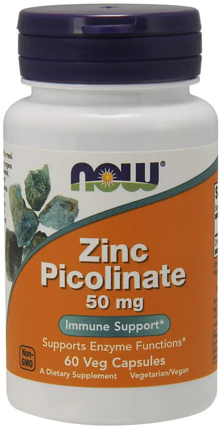 Zinc Picolinate 50mg - 60 vcaps - NOW Foods - Papildai